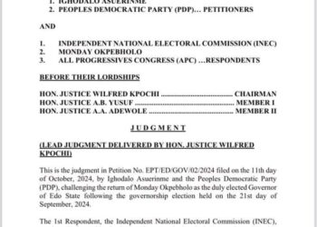 Controversy as Edo Governorship Tribunal ‘Judgment’ Leaks Online