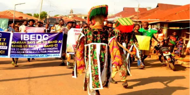 Electricity Bill Provokes the gods in Kwara….As Masquerades Lead Protest against agency