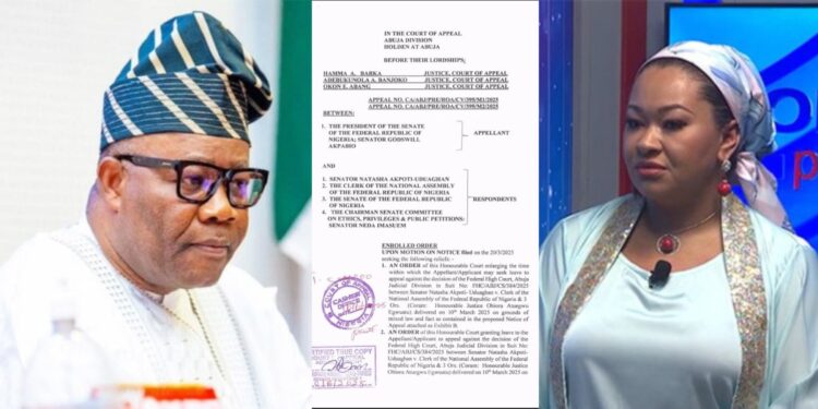 Appeal Court Dismisses Akpabio’s Motions Against Senator Natasha, Awards N100,000 Fine