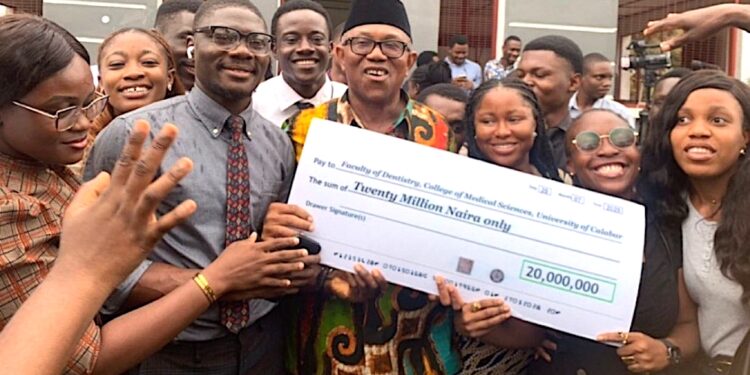 Peter Obi Donates N20 Million to UniCal Student