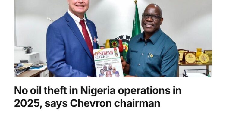 NO OIL THEFT IN 2025, SAYS CHEVRON NIGERIA CHAIRMAN